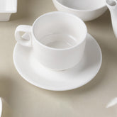 8oz Porcelain Tea Cup with Saucer – Classic Round Shape, Perfect for Tea, Coffee, & Espresso