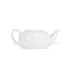 White Teapot with Lid 32oz – Round Shape, Premium Porcelain