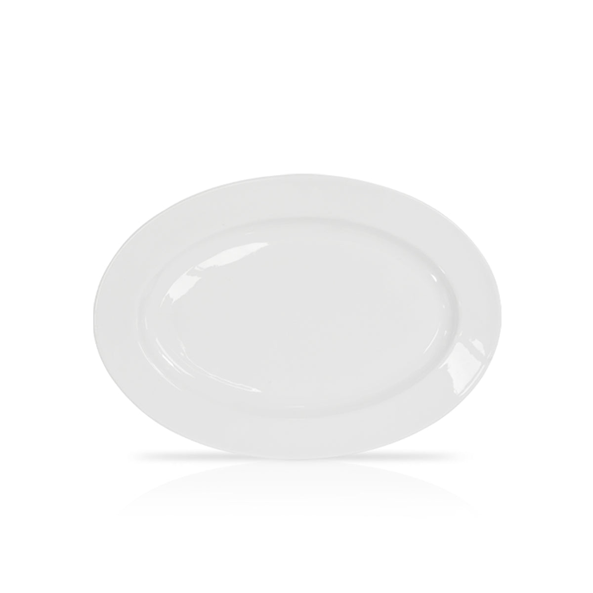 11.75 Inch Oval Salad Plate – Pearl White Porcelain Serving Plate for Salads, Appetizers & Desserts