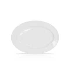 13.5 Inch Oval Serving Platter – Pearl White Porcelain Dinnerware for Parties, Events & Home Use