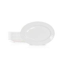 9.75 Inch Oval Salad Plate – Pearl White Porcelain Serving Plate for Salads, Appetizers & Desserts