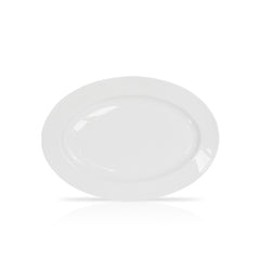 Pearl White Salad Plates – 9.75 Inch Oval, Premium Porcelain