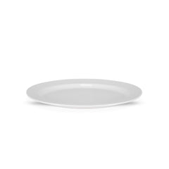9.75 Inch Oval Salad Plate – Pearl White Porcelain Serving Plate for Salads, Appetizers & Desserts