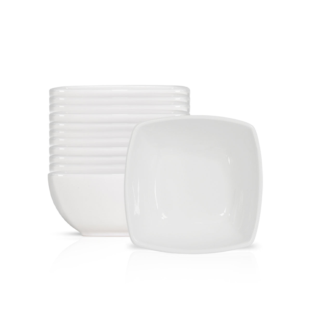 5 Inch Fruit Bowl 12oz – Pearl White Porcelain Square Bowl for Fruits, Snacks, Appetizers, Desserts