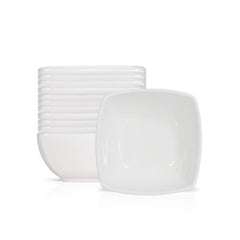 3 Inch Sauce Bowl 4oz – Pearl White Porcelain Small Square Bowl for Dips, Sauces, Condiments