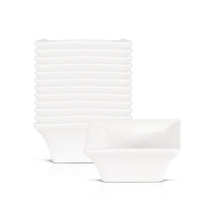 4 Inch Square Sauce Dish – Pearl White Porcelain Side Dish for Serving Dips and Condiments