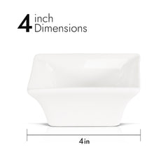 4 Inch Square Sauce Dish – Pearl White Porcelain Side Dish for Serving Dips and Condiments