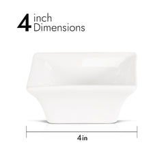 Pearl White Sauce Dish – 4 Inch Square, Premium Porcelain