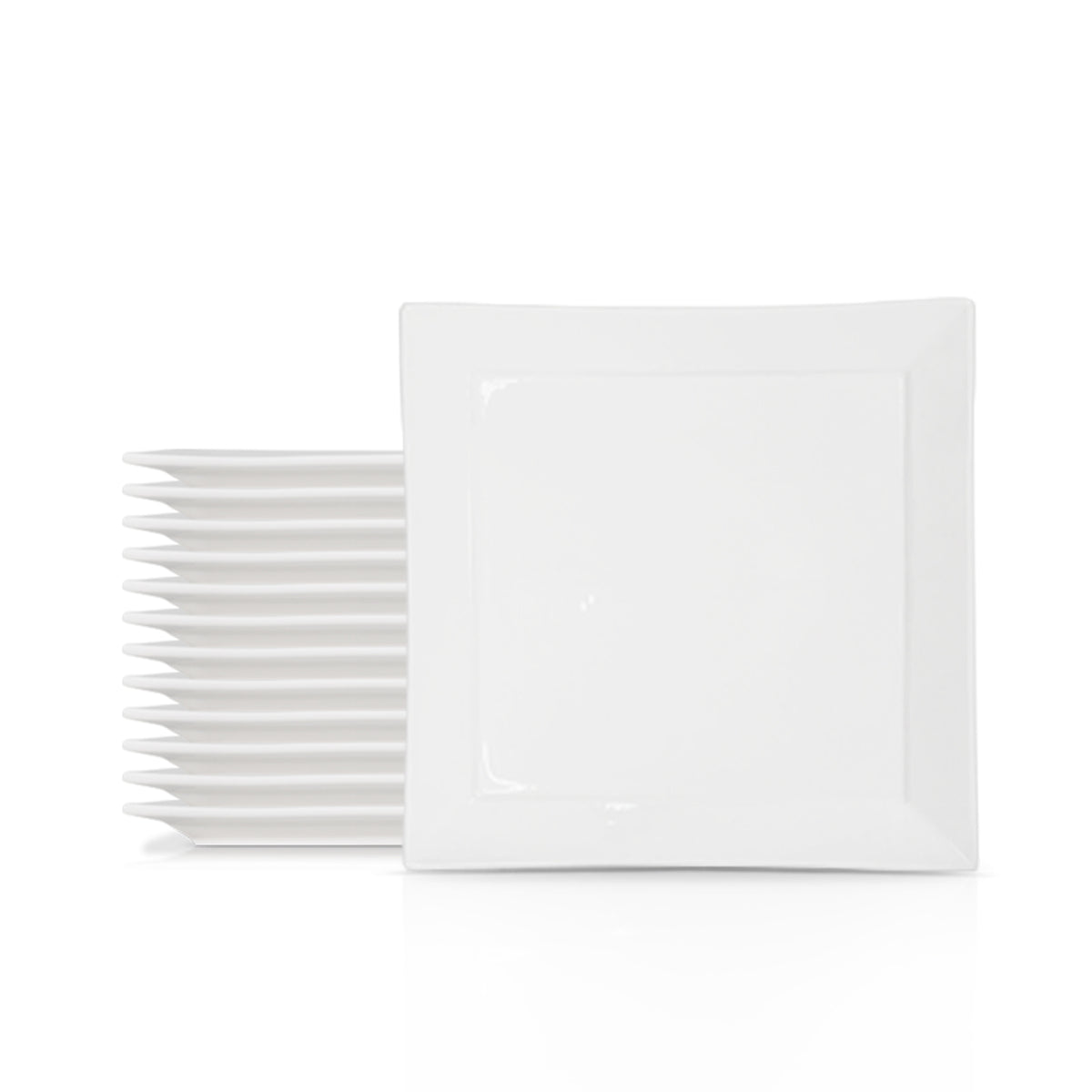 7 Inch Square Dessert Plate – Pearl White Porcelain Plate for Cakes, Pastries, Snacks, Salads