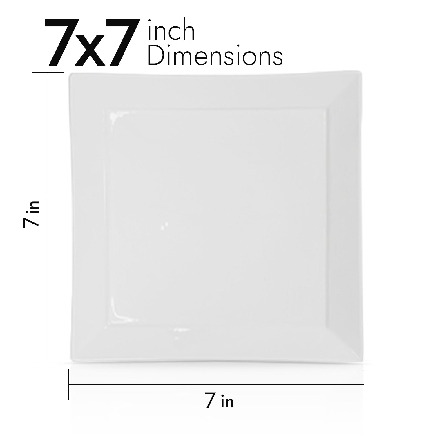 Pearl White Dessert Plates – 7 Inch Square, Premium Porcelain