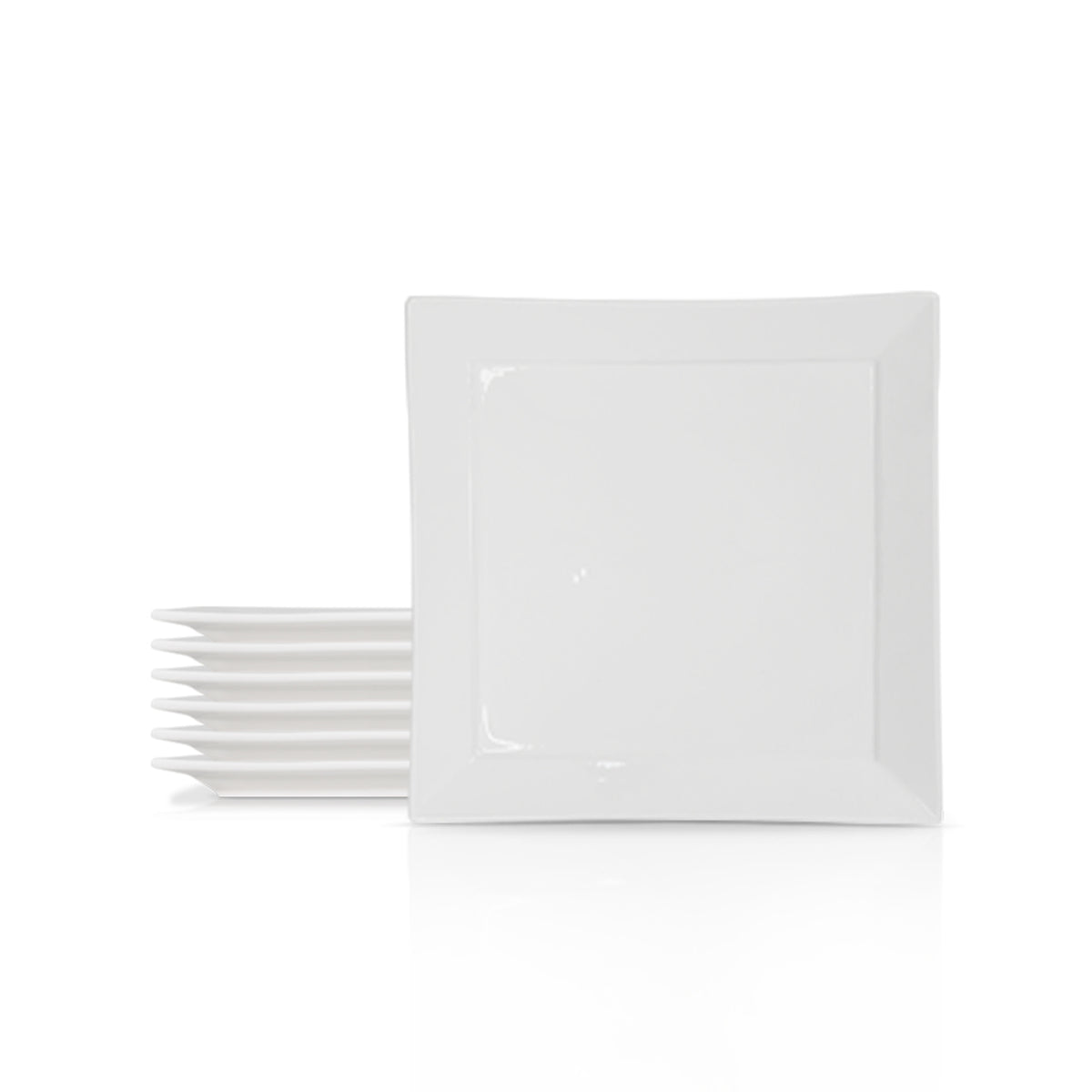 9 Inch Square Salad Plate – Pearl White Porcelain Plate for Salads & Desserts