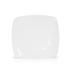 10 Inch Flat Square Dinner Plate – Pearl White Porcelain Modern Plate for Main Courses