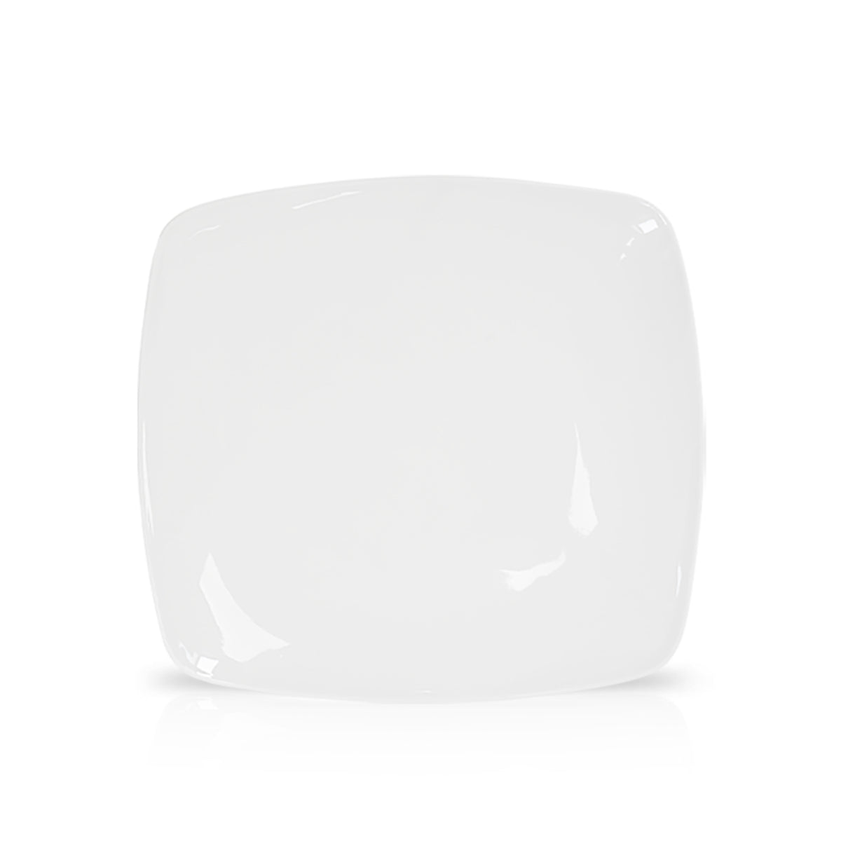 11 Inch Flat Square Dinner Plate – Pearl White Porcelain Modern Plate for Main Courses