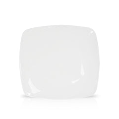 Pearl White Dinner Plates – 11 Inch Flat Square, Premium Porcelain