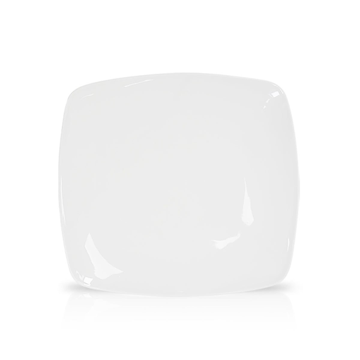 8.5 Inch Flat Square Salad Plate – Pearl White Porcelain Plate for Salads & Side Dishes