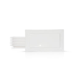 10 Inch Rectangular Salad Plate – Pearl White Porcelain Serving Plate for Salads & Desserts