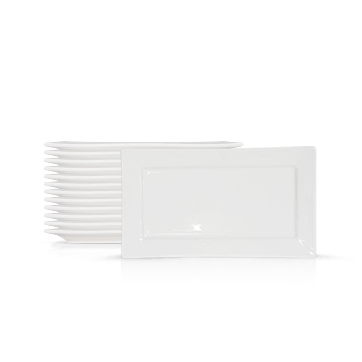 10 Inch Rectangular Salad Plate – Pearl White Porcelain Serving Plate for Salads & Desserts