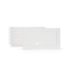 10 Inch Rectangular Salad Plate – Pearl White Porcelain Serving Plate for Salads & Desserts
