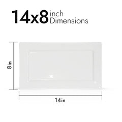 14 Inch Rectangular Serving Platter – Pearl White Porcelain Dinnerware for Parties & Home Use