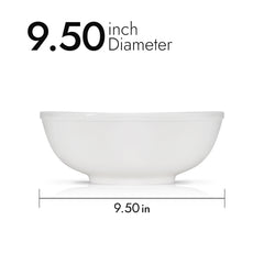 Pearl White Serving Bowls 70 oz – 9.5 Inch Round, Premium Porcelain