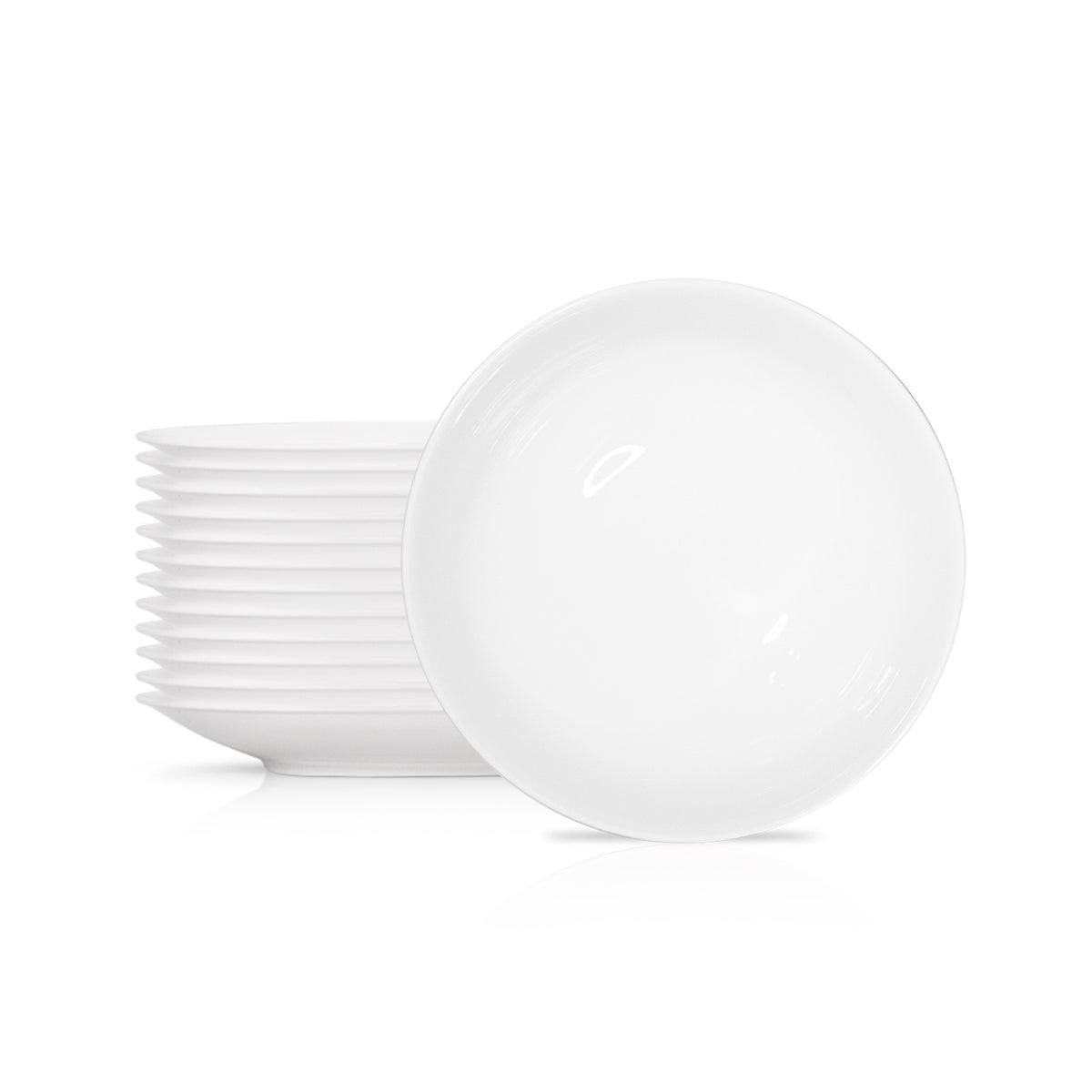 6 Inch Flat Round Appetizer Plate – Pearl White Porcelain Small Plate for Snacks & Fruits