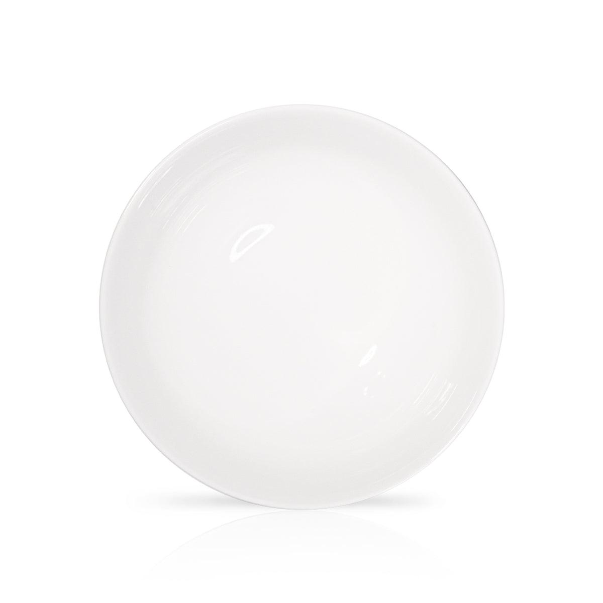 6 Inch Flat Round Appetizer Plate – Pearl White Porcelain Small Plate for Snacks & Fruits
