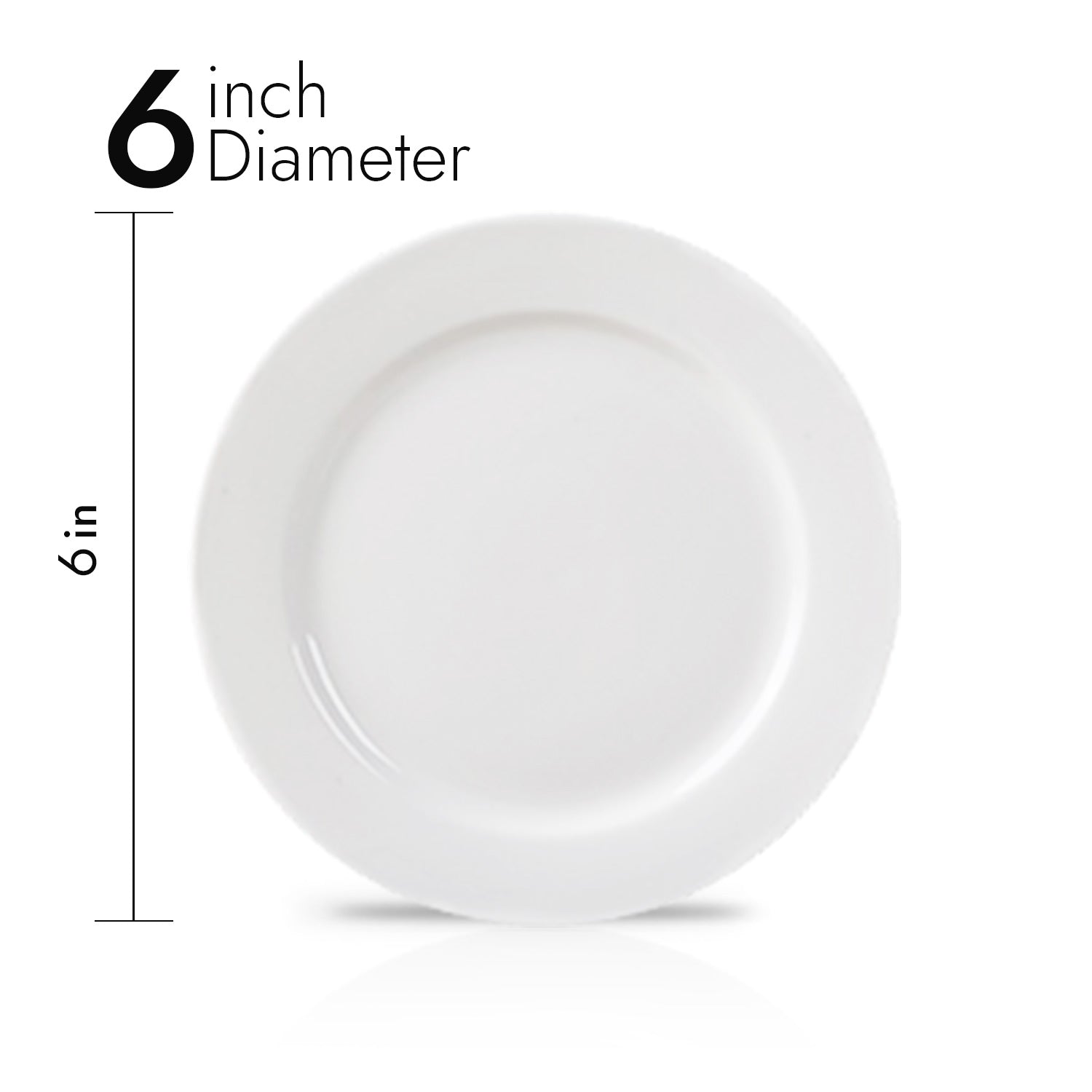 Pearl White Appetizer Plates – 6 Inch Round, Premium Porcelain