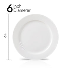 Pearl White Appetizer Plates – 6 Inch Round, Premium Porcelain