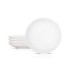 7 Inch Flat Round Dessert Plate – Pearl White Porcelain Plate for Cakes, Pastries, Snacks, Salads