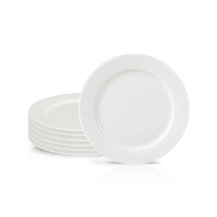 10 Inch Round Dinner Plate – Pearl White Porcelain Plate for Main Courses, Salads & Appetizers