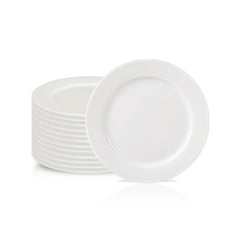 10 Inch Round Dinner Plate – Pearl White Porcelain Plate for Main Courses, Salads & Appetizers