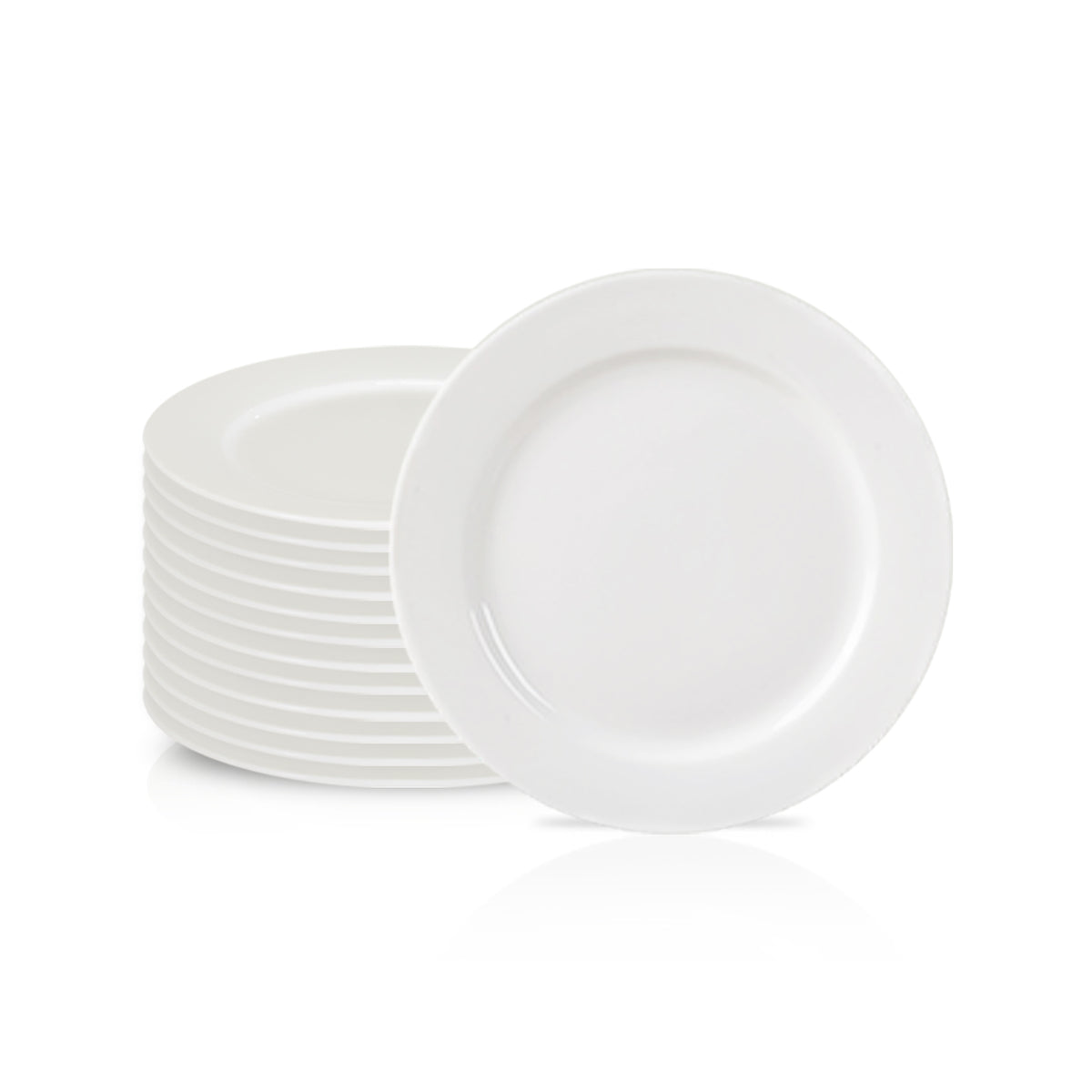 11 Inch Round Dinner Plate – Pearl White Porcelain Plate for Main Courses, Salads & Appetizers