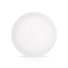 14 Inch Flat Round Serving Platter – Pearl White Porcelain Dinnerware for Parties & Home Use