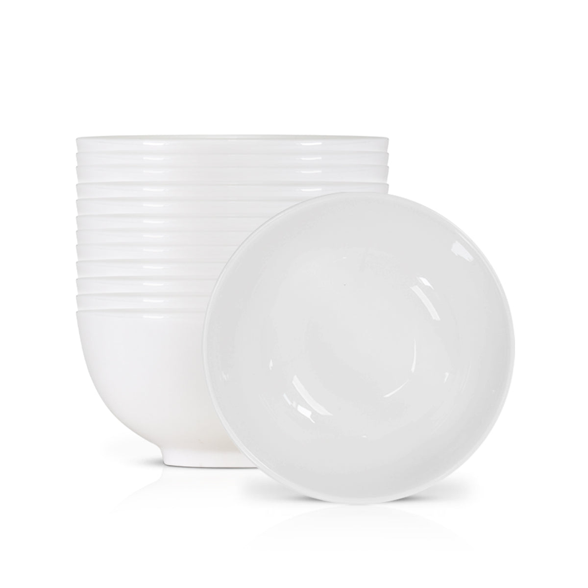 4.5 Inch Rice Bowl 12oz – Pearl White Porcelain Round Bowl for Rice, Cereal, Small Salads