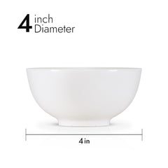 4 Inch Sauce Dish 6oz – Pearl White Porcelain Round Dish for Dips, Sauces, Condiments