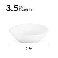 3.5 Inch Round Sauce Dish – Pearl White Porcelain Side Dish for Serving Dips and Condiments