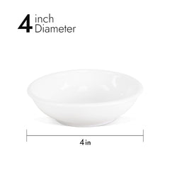 4 Inch Round Sauce Dish – Pearl White Porcelain Side Dish for Serving Dips and Condiments