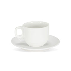 Tea Cup with Saucer 3 oz – Pearl White Premium Porcelain