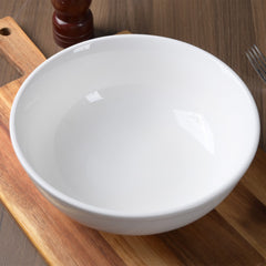 9.50 Inch Serving Bowl 70oz – Pearl White Porcelain Large Round Bowl for Serving Salads, Pasta