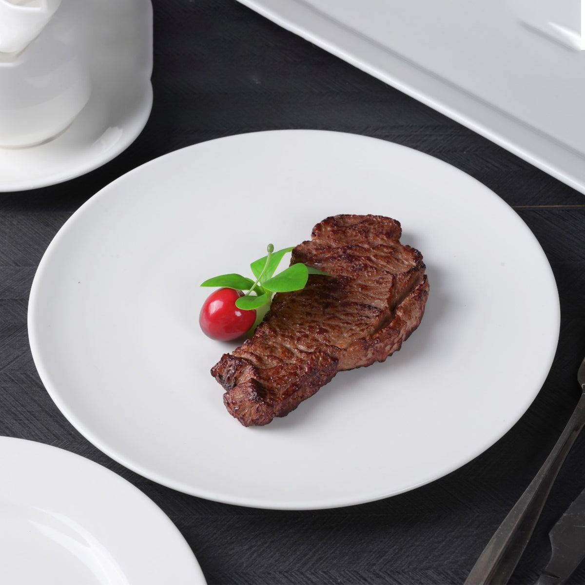 Pearl White Dinner Plates – 11 Inch Flat Round, Premium Porcelain