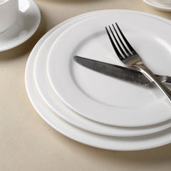 14 Inch Round Serving Platter – Pearl White Porcelain Dinnerware for Parties, Events & Home Use