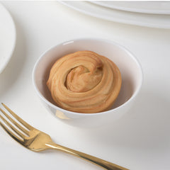 3.5 Inch Round Sauce Dish – Pearl White Porcelain Side Dish for Serving Dips and Condiments
