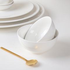 4 Inch Sauce Dish 6oz – Pearl White Porcelain Round Dish for Dips, Sauces, Condiments