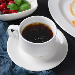 Tea Cup with Saucer 6oz – Pearl White Premium Porcelain