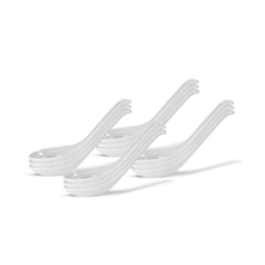 6.5" Melamine Soup Spoon with Hook – Available in White, Black, Red, Red-Black Combo - Ideal for Soups, Ramen, Ph
