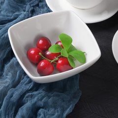 Pearl White Fruit Bowls 12 oz – 5 Inch Square, Premium Porcelain