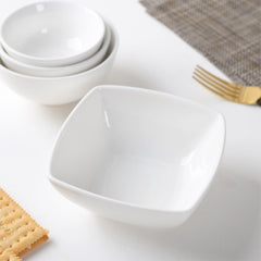 Pearl White Fruit Bowls 12 oz – 5 Inch Square, Premium Porcelain